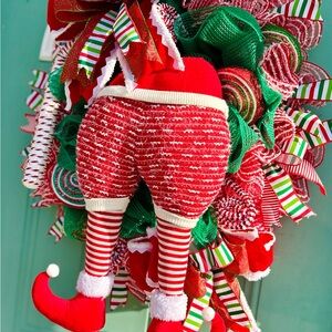 Festive Red and Green Holiday Wreath